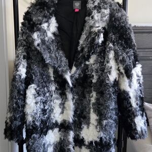 Vince Camuto Black and White Teddy Jacket